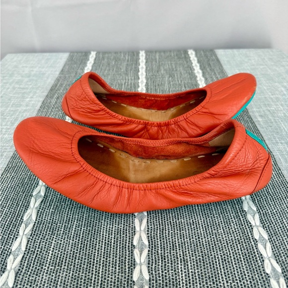 Tieks Tangerine Leather Ballet Flats - Picture 3 of 8